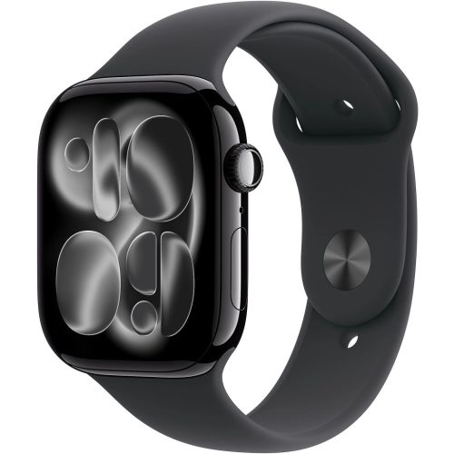Apple Watch Series 11 GPS, 42mm kozmoszfekete alumíniumtok, fekete sportszíj, S/M (MEQT4MP/A)