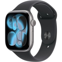   Apple Watch Series 11 GPS, 42mm asztroszürke alumíniumtok, fekete sportszíj, S/M (MEQW4MP/A)