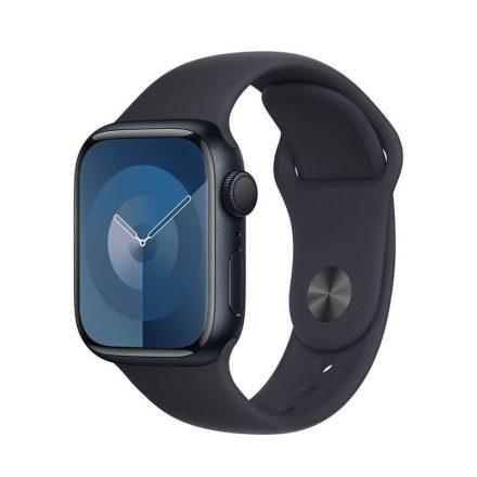Apple Watch Series 9 GPS 45 mm Éjfekete alumíniumtok, Éjfekete sportszíjjal (MR9A3QH/A)