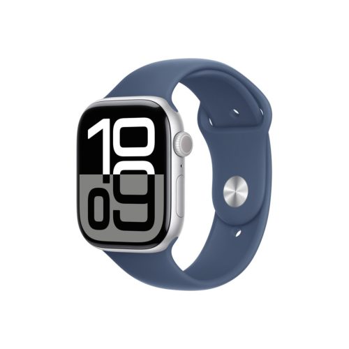 Apple Watch Series 10 GPS 42 mm Ezüst alumíniumtok, denim sportszíj - M/L (MWWC3QH/A)