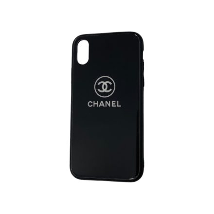 PM - Apple iPhone X/XS 5.8 Üveges mintás tok - Chanel fehér