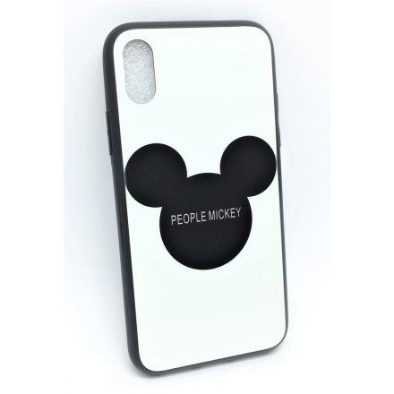 PM - Apple iPhone X/XS Üveges Mintás Tok - People Mickey