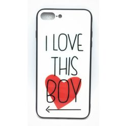   PM - Apple iPhone 7/8 Plus Üveges Mintás Tok - Love this Boy