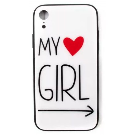 iPhone Xr 6.1 üveges mintás tok - My Girl