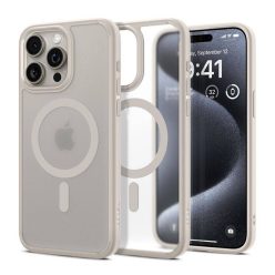   Spigen Ultra Hybrid MagFit Apple iPhone 16 Pro Max tok, Frost Natural Titanium MagSafe, átlátszó-bézs