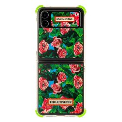   Samsung Galaxy Flip4 Toiletpaper rózsa mintás gyári tok, zöld (GP-FPF721HICGY)