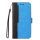 Apple Wooze Colour Wallet iPhone 16 Pro oldalra nyíló tok, stand, kártyatartóval, kézpánttal, kék