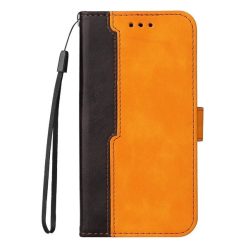   Apple Wooze Colour Wallet iPhone 16 Pro oldalra nyíló tok, stand, kártyatartóval, kézpánttal, narancssárga
