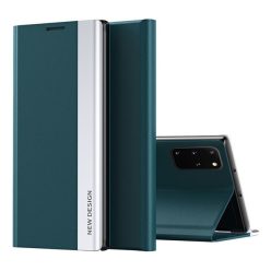   Apple Wooze Silver Line iPhone 16 oldalra nyíló tok, stand, sötétzöld
