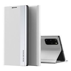   Apple Wooze Silver Line iPhone 16 oldalra nyíló tok, stand, világosszürke