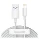 Baseus Simple Wisdom USB / Lightning adat/töltőkábel, 2,4A, 1,5m, Fehér (2db)