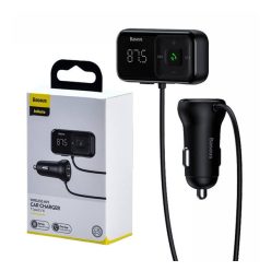   Baseus T Type S-16 vezeték nélküli Bluetooth MP3-lejátszó+2USB-Autós töltő, Fekete