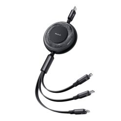   Mcdodo CA-5220 3in1 töltő- és adatkábel USB / USB-C / Lightning / MicroUSB 5A, 1,2m, fekete