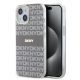 DKNY PU Leather Repeat Pattern Tonal Stripe iPhone 13 tok, bézs