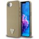 Guess Grained Triangle Apple iPhone 16e MagSafe tok, világosbarna