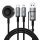 WiWU Wi-C050 Legend series 5in1 USB-A/USB-C-USB-C/Lightning/Wireless gyorstöltő kábel, 100W, 1m, fekete