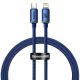 Baseus Crystal Shine USB-C-Lightning kábel, 20W, 1.2m, kék