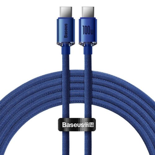 Baseus Crystal Shine USB-C-USB-C kábel, 100W, 2m, kék