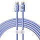 Baseus Crystal Shine USB-C-USB-C kábel, 100W, 2m, lila