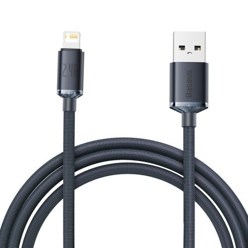 Baseus Crystal Shine USB-Lightning kábel, 2,4A, 2m, fekete