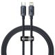 Baseus Crystal USB-C-Lightning kábel, 20W, PD, 1.2m, fekete