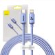 Baseus Crystal USB-C-Lightning kábel, 20W, PD, 2m, lila