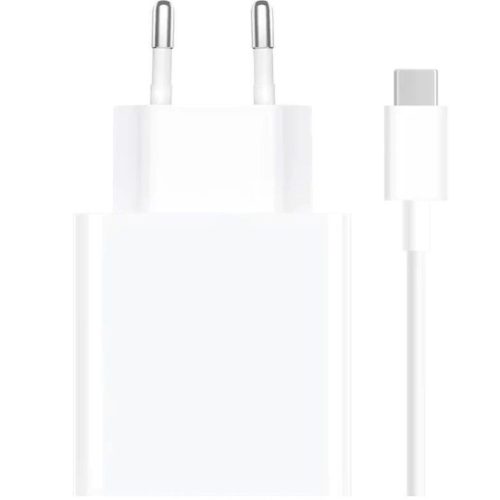 Xiaomi MDY-16-EF USB-A hálózati töltő adapter + USB-C töltő- és adatkábel, 33W,  3A, fehér