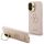 Guess PU Grained 4G Logo Stand Camera Frame iPhone 16 hátlap tok kitámasztóval, rózsaszín