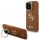 Guess PU Grained 4G Logo Stand Camera Frame iPhone 15 Pro Max hátlap tok kitámasztóval, barna