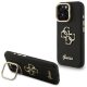 Guess PU Grained 4G Logo Stand Camera Frame iPhone 16 Pro hátlap tok kitámasztóval, fekete