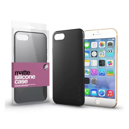 Xprotector Matte, ultra vékony matt szilikon hátlap tok, Apple iPhone SE (2020)/7/8, fekete