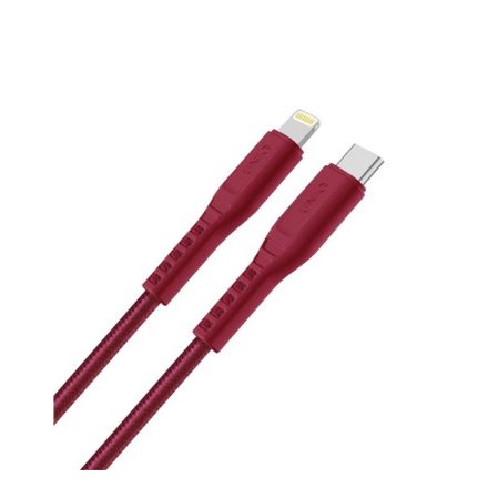 Uniq Flex USB-C - Lightning MFi adatkábel, 1,2m, piros