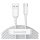 Baseus Simple Wisdom USB / USB-C töltő- és adatkábel, 1,5m, fehér (2db)