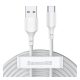 Baseus Simple Wisdom USB / USB-C töltő- és adatkábel, 1,5m, fehér (2db)