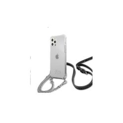   Guess PC Silver 4G Chain and Script Apple iPhone 12/12 Pro hátlap tok, átlátszó