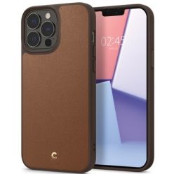   Spigen Ciel Cyrill Apple iPhone 13 Pro Max Leather Brick Saddle Brown tok, barna