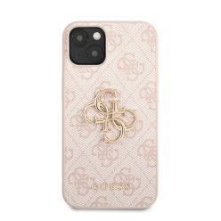   Guess PU 4G Metal Logo Apple iPhone 13 hátlap tok, rózsaszín