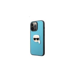   Karl Lagerfeld Head bőr hátlap tok Apple iPhone 13 Pro KLHCP13LPKMB, kék