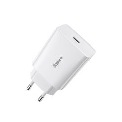   Baseus Speed Mini hálózati gyorstöltő adapter Type-C, 20W, fehér