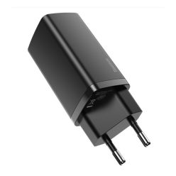   Baseus GaN2 Lite hálózati töltő adapter 65W USB-C + USB-A, fekete