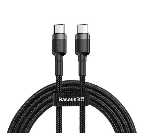 Baseus Cafule USB-C gyorstöltő töltő- és adatkábel, 2m, szürke-fekete