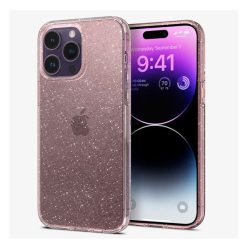   Spigen Liquid Crystal Glitter Apple iPhone 14 Pro Max Rose Quartz tok, átlátszó