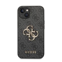 Guess PU 4G Metal Logo Apple iPhone 14 hátlap tok, szürke