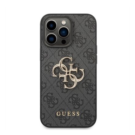 Guess PU 4G Metal Logo Apple iPhone 14 Pro Max hátlap tok, szürke