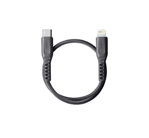 Uniq Flex USB-C / Lightning MFi töltő- és adatkábel, 30cm, szürke