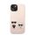 Karl Lagerfeld and Choupette Liquid szilikon hátlap tok Apple iPhone 14 Plus, rózsaszín
