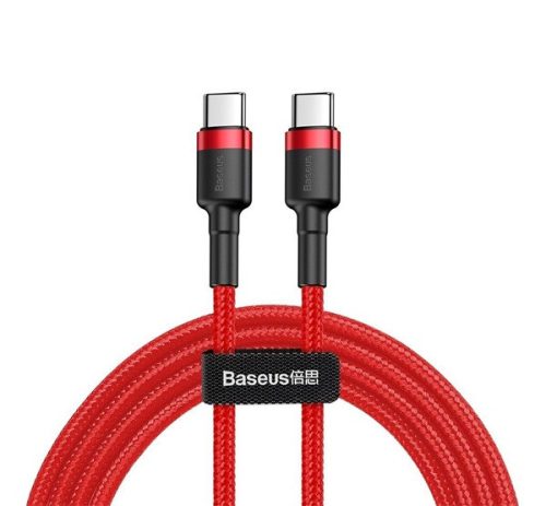 Baseus Cafule USB-C / USB-C töltő- és adatkábel, 60W, 1m, piros