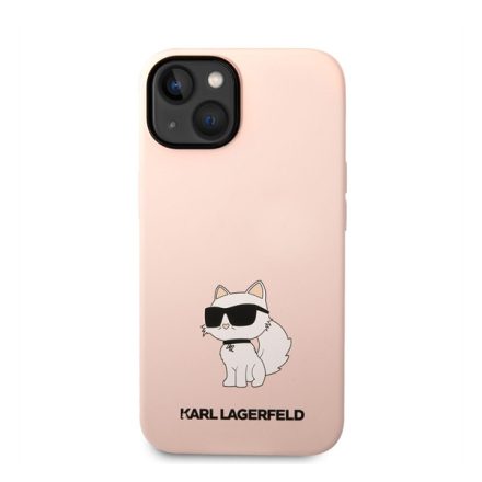 Karl Lagerfeld Liquid Choupette NFT szilikon hátlap tok Apple iPhone 14 Plus, rózsaszín