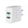 Rampow RBA16 hálózati gyorstöltő adapter 2xUSB-A QC, 39W, fehér