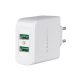 Rampow RBA16 hálózati gyorstöltő adapter 2xUSB-A QC, 39W, fehér